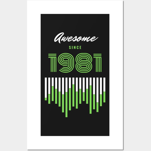 Awesome Since 1981, 40 years old, 40th Birthday Gift Wall Art by LifeSimpliCity